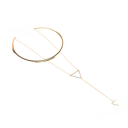 2017 Женщины Моды Простой Элегантный Треугольник Подвеска Сеть Колье Ожерелье