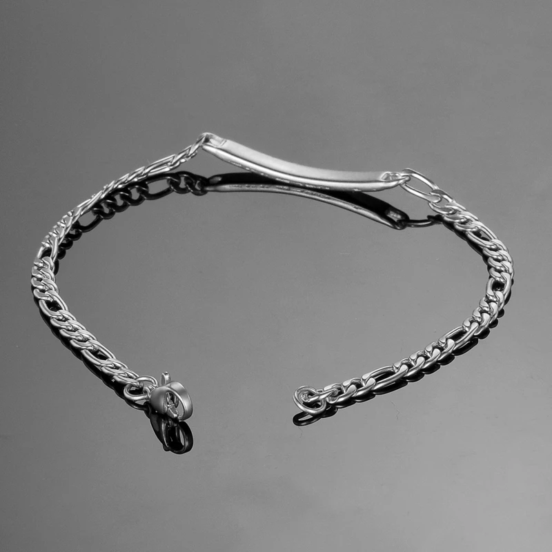 FUNIQUE для мужчин и женщин ID из нержавеющей стали гравировки плоская мельница цепь