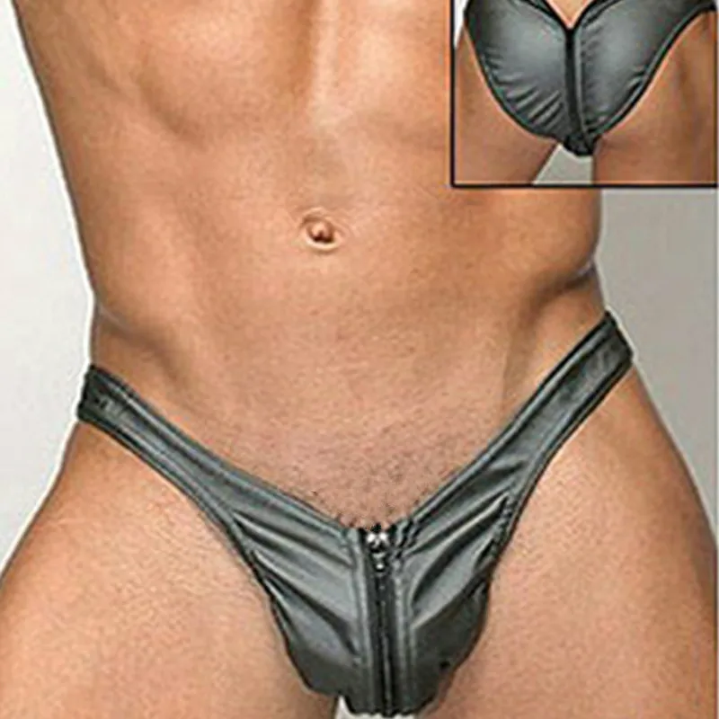 Новинка брендовые Черные стринги нижнее белье на молнии спереди новые трусики