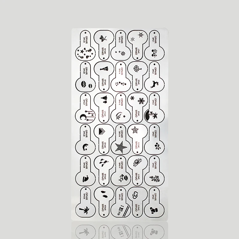 Трафареты для ногтей OPHIR металлический Аэрограф шаблоны для ногтей с изображением рождественских звезд инструменты для ногтей аэрограф дл... от AliExpress WW