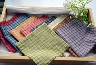 DIY Япония маленькая ткань группа Пряжа-окрашенная ткань, для шитья Лоскутное шитье ручной работы, сетка полоса точка случайный 20 стиль/лот 25*24