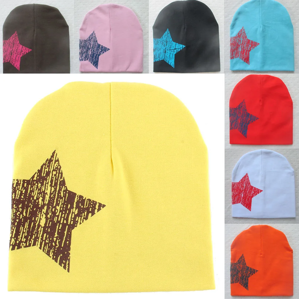Детская шляпа с принтом звезд мягкая теплая удобная Хлопковая шапочка для
