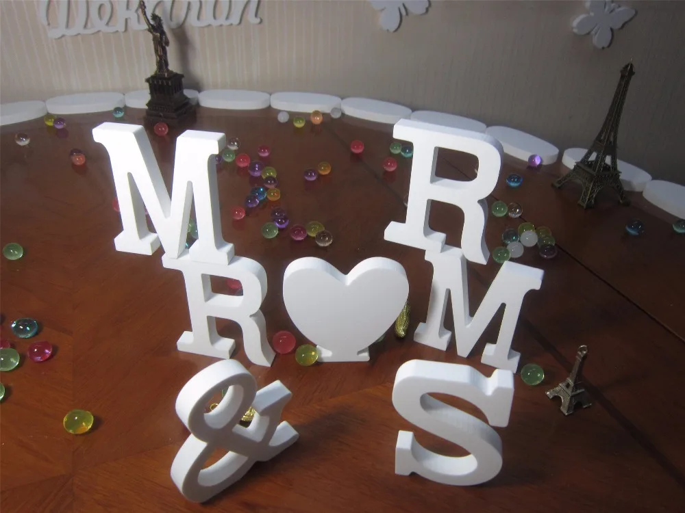 Свадебные украшения Креативные 3D настенные наклейки буквы искусственного