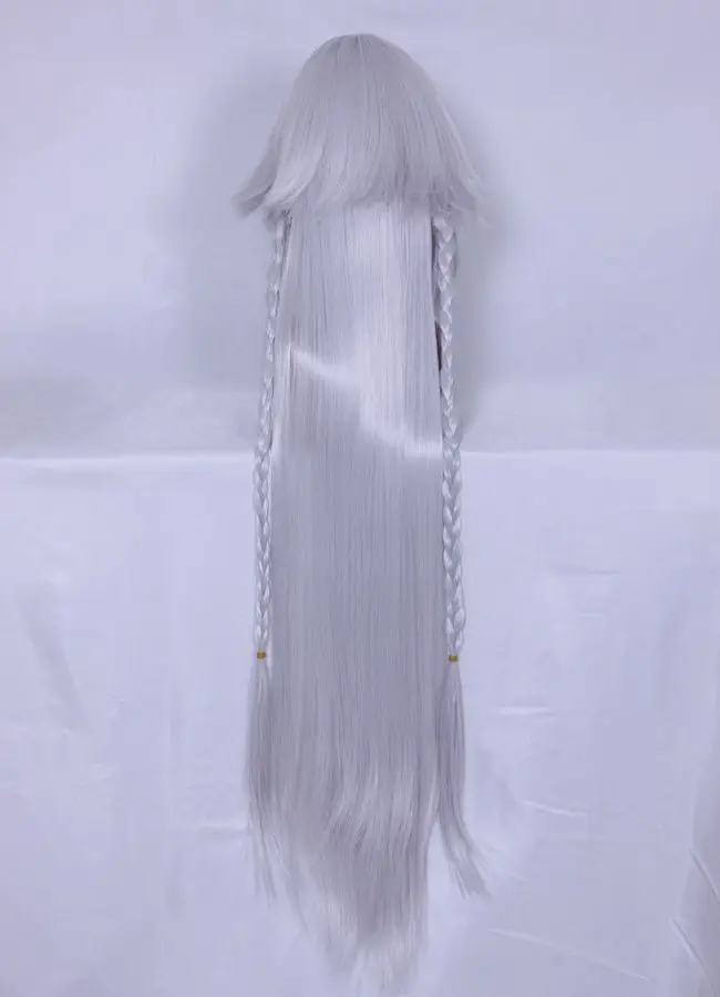 MCOSER 100 см длинные прямые синтетические серебристо-белые цвета косплей костюм парик высокотемпературные волокна WIG-033A