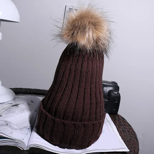 Женская Осень Зима Мода Нечеткие Бал Крючком Вязаная Шапка Хемминг Теплую