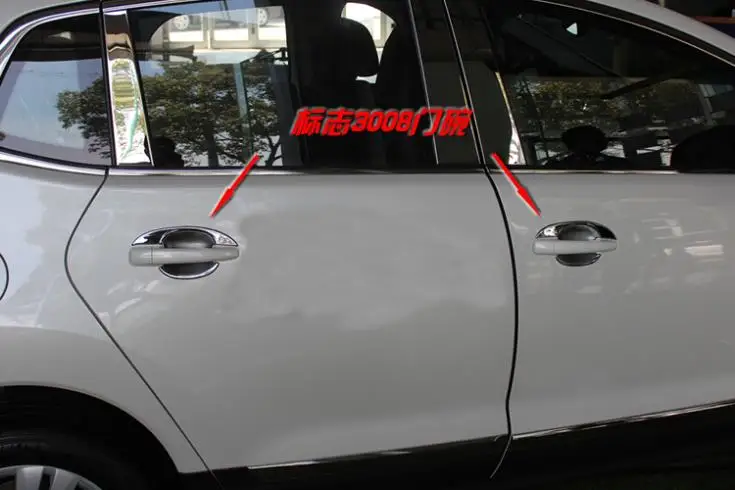Для peugeot 3008 2010 2011 2012 2013 ABS хромированные дверные Чаша отделка