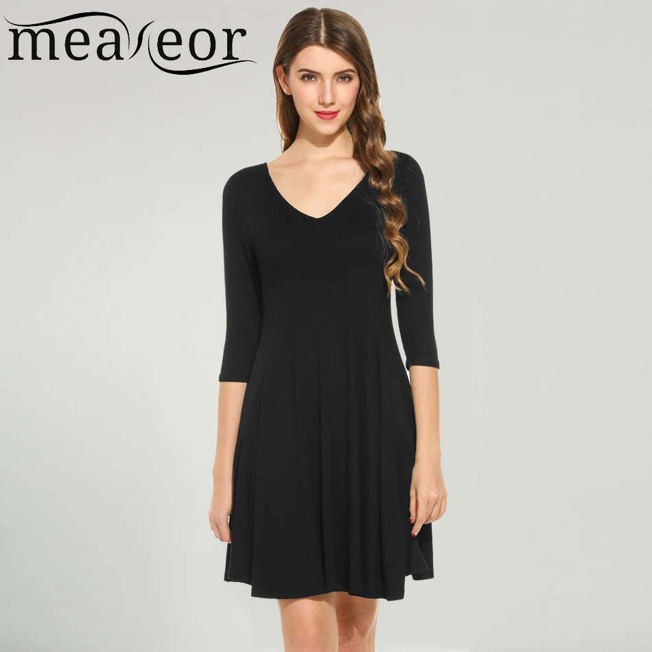 Meaneor/элегантное платье для леди с коротким рукавом и открытой спиной однотонное