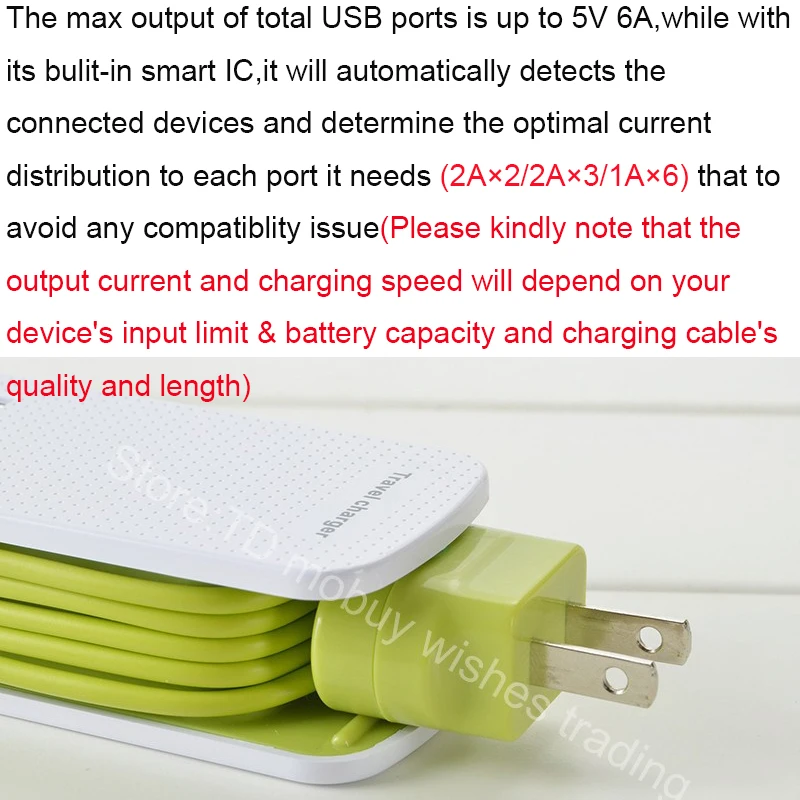 Универсальный 6 способ Мульти USB мобильный телефон концентратор зарядное устройство 5 В 6A EU/US/UK/AU AC стены зарядки док-станция Мощность полосы для смартфонов