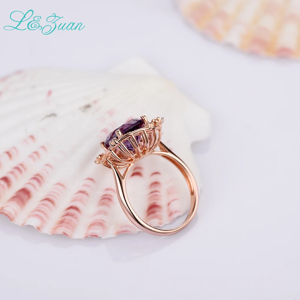 Женское кольцо из серебра 925 пробы с аметистом и зубцом | Украшения аксессуары