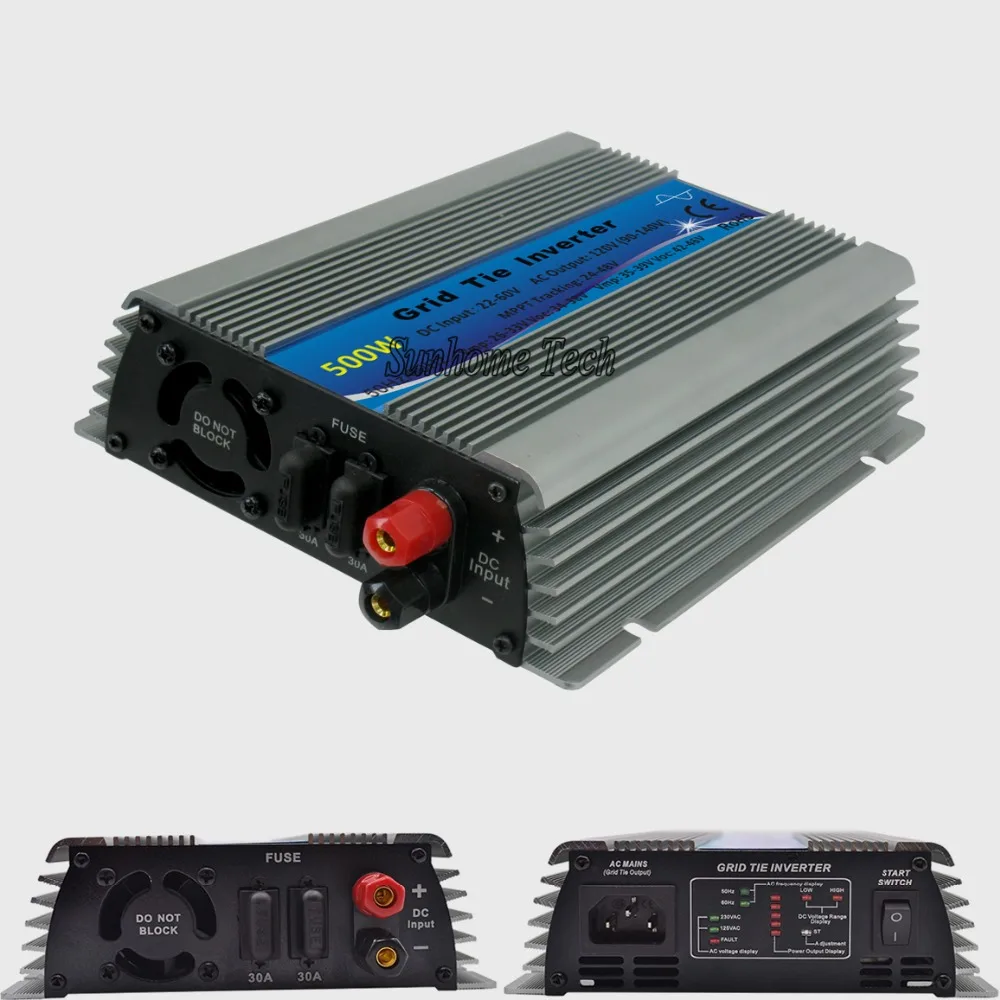 Сетки галстук инвертора 500 W DC22 60V к переменному току 120 V микро с сеточным