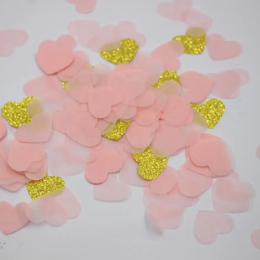 10g/bag Pink Gold Hearts Confetti Wedding Bridal Shower Table Decor Party Backdrop | Дом и сад