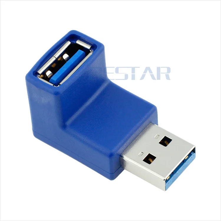 (2 шт./партия) 90 градусов прямоугольный разъем USB 3 0 типа папа на мама переходник