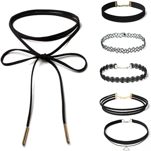 6 Pcs Fashion Women Simple Rope Hollow Flower Choker Collar Necklaces Jewelry | Украшения и аксессуары