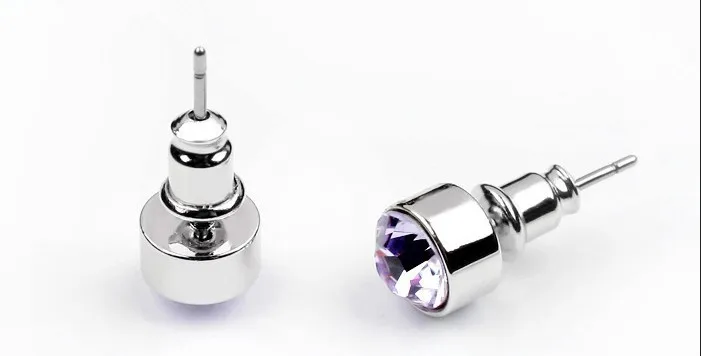 BeBella 7 мм круглые серьги-гвоздики с кристаллами для женщин кристаллы от Swarovski простой дизайн модные ювелирные изделия-гвоздики цветов