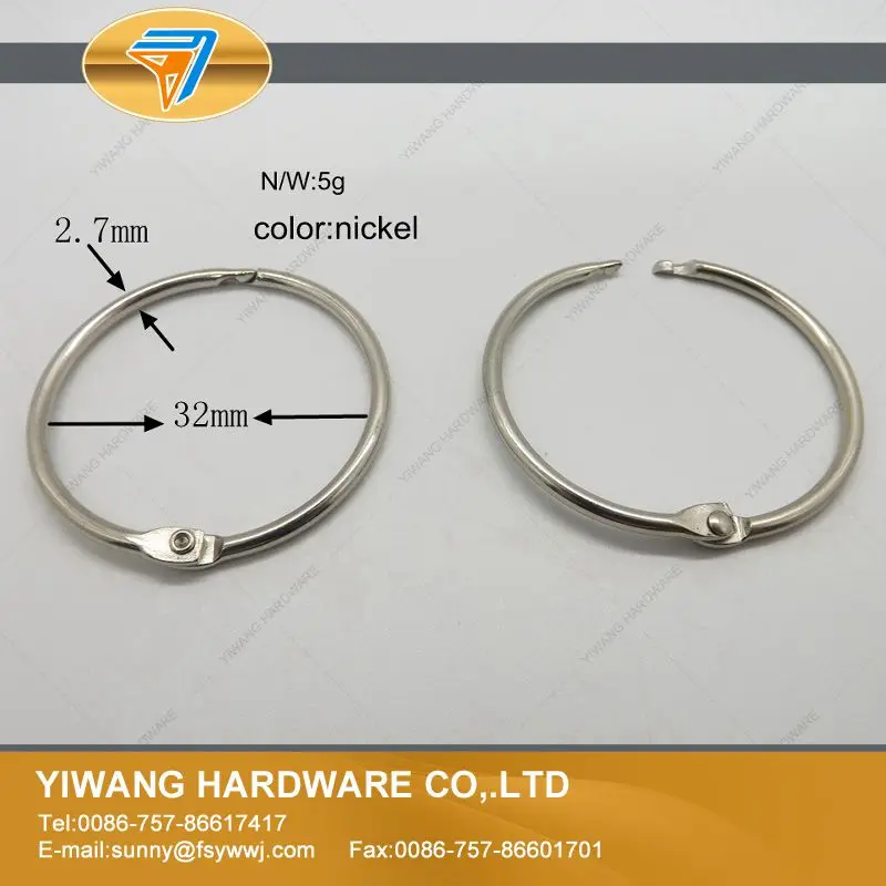 32mm Производитель Прямые office binder кольцо 10 шт./упак. открытка коллекция кольцо покрытие никелем Notebook привязки кольцо - Цвет: 32mm