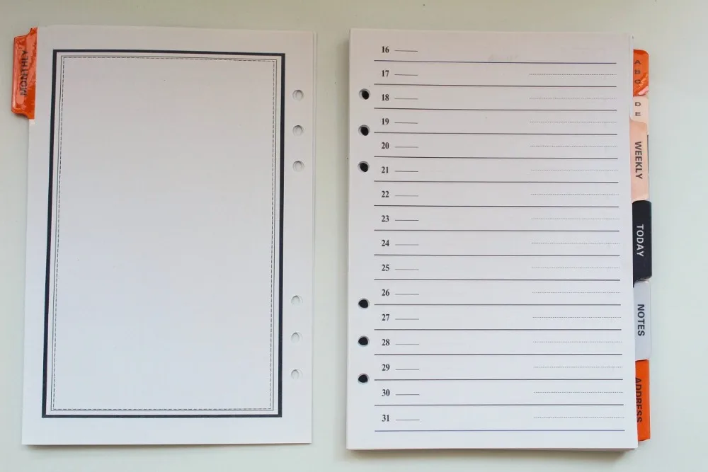 Профессиональная бумага для планировщика деловая А5 А6 А7 спиральная ежедневника