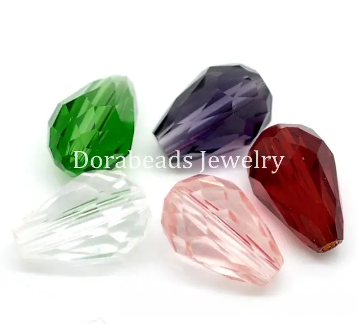 DoreenBeads 50 шт, смешанные цвета, созданные с украшением в виде кристаллов кварца каплевидные бусины 5500 11X8 мм(B04790), для изготовления украшений своими руками