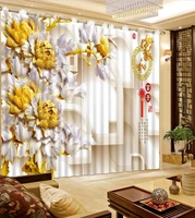 luxury european modern new romantic 3d peony relief flower curtain fabric custom curtains home decor modern