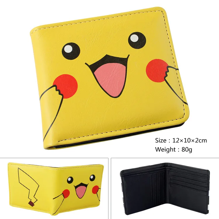 Pikachu Eevee красочный PU кошелек W-Аниме Карманный Монстр Пикачу кошелек - Цвет: Pikachu