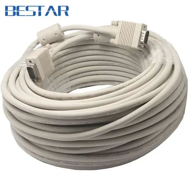 

VGA to VGA Cable 15 pin with Double Magnets Ring VGA 3+6 D-SUB Extension Cabo Male to Male 1.5m/1.8m/3m/5m/10m/15m/20m/25m/30m