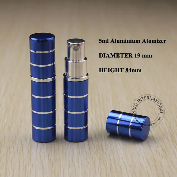 Бесплатная доставка 20x5 мл синяя полоса дизайн алюминий + стеклянная бутылка для