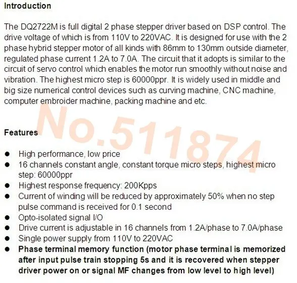 Высокое качество! CNC Wantai 3 оси Nema 42 Шаговый двигатель 110BYGH201-001 4200 oz+ Драйвер DQ2722MA 220 V 7.0A 300 микро CNC маршрутизатор комплект
