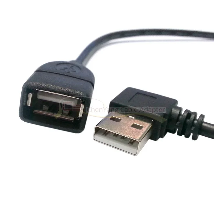 Zihan 480 Мбит/с USB 2,0 Левый Угловой 90 градусов Тип мужчин и женщин Удлинительный кабель 10 см/20 см/40 см