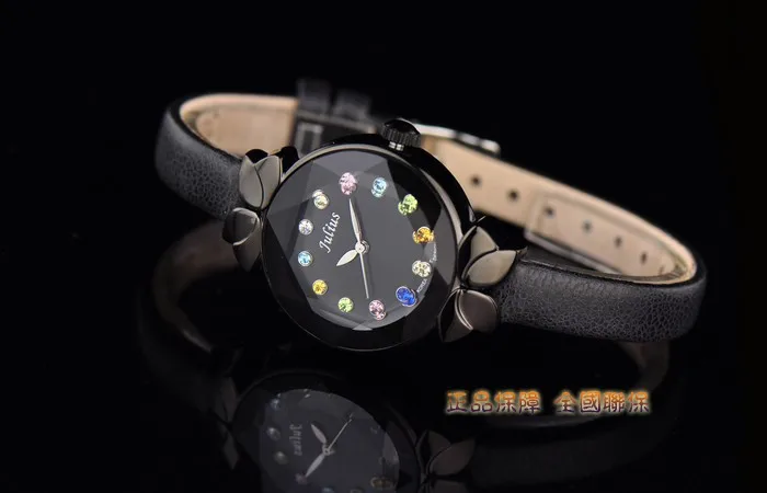 Lady Wrist Watch Quartz Woman Hours Best Fashion Dress Korea Bracelet Brand Leather Multicolored Crystal Knot Julius Box 627