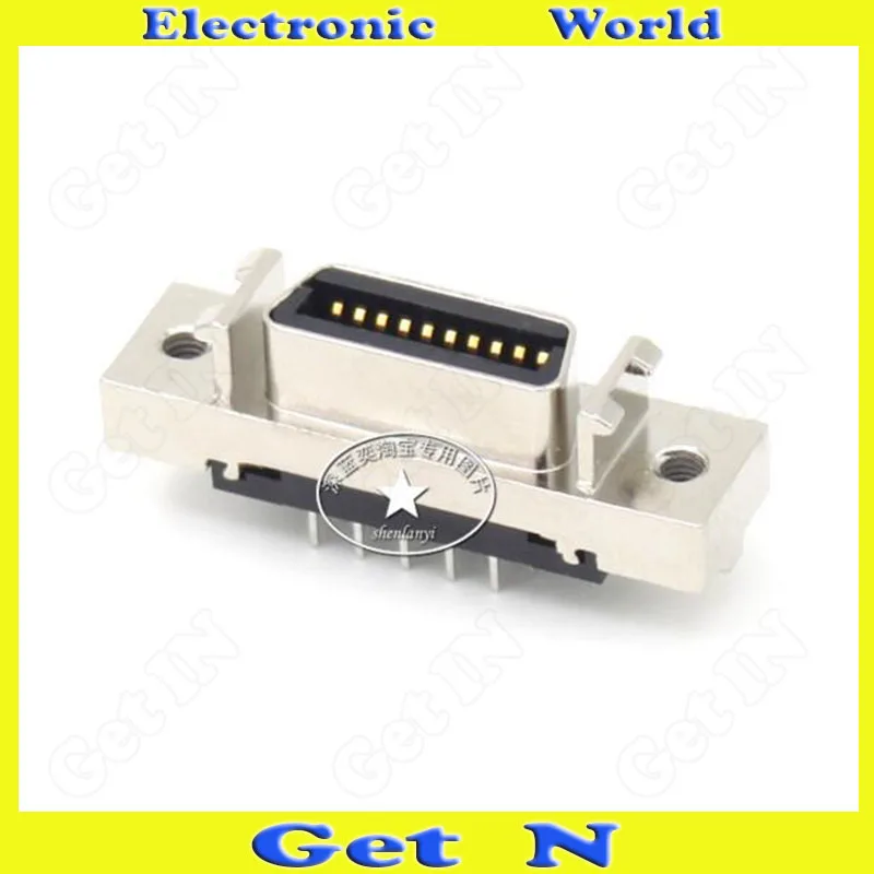 10 шт. SCSI головка SCSIICN20P Женская прямая вилка CN20P Женский адаптер 180 градусов|adapter