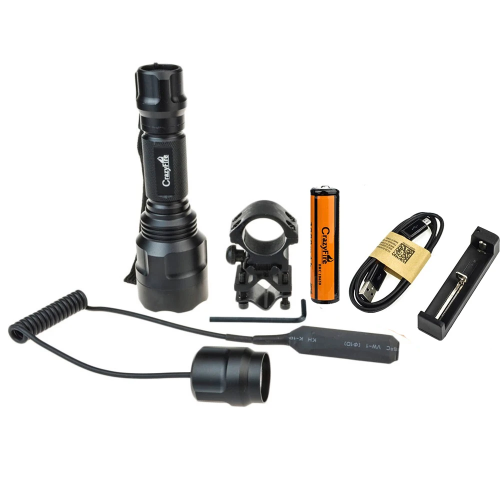 Тактический охотничий светодиодный фонарик C8 CREE XML T6 водонепроницаемый фонарь +