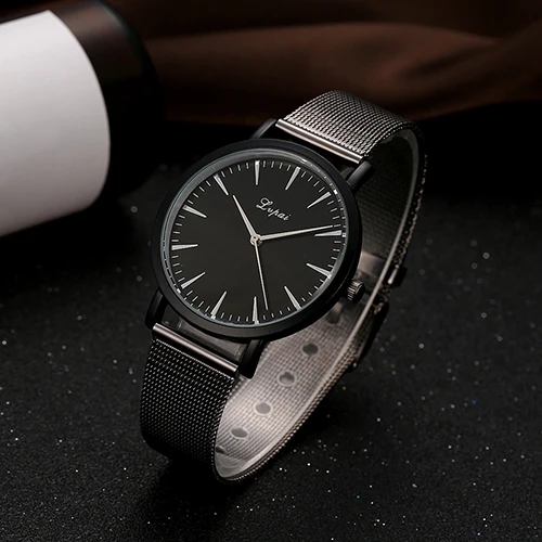 Женская мода без номера циферблат Нержавеющая сталь сетка Группа Бизнес