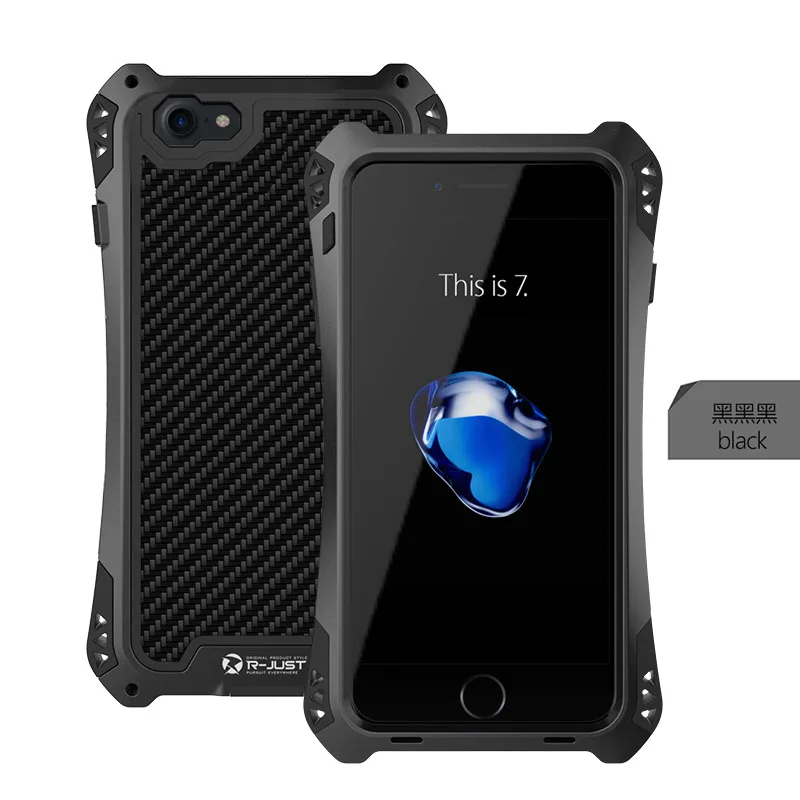 AMIRA Броня Углеродного Волокна металла алюминиевый Ударопрочный чехол для iphone 7 4.7