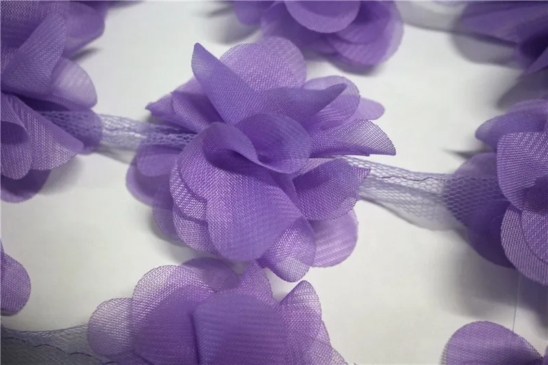 1 ярд 3D цветочные кружева лента отделкой одежда декоративные ленты дома ручной работы Лоскутная DIY Швейные Свадебные ремесла аксессуар