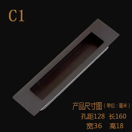 Квадратная ручка из цинкового сплава невидимая Встраиваемая Мебельная скрытый