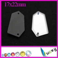 17x32mm 100 шт Высокое качество Акриловые стразы с отверстиями смешанные формы разных размеров акриловые плоские зеркальные бусины для украшения на платье - Цвет: 17x32mm