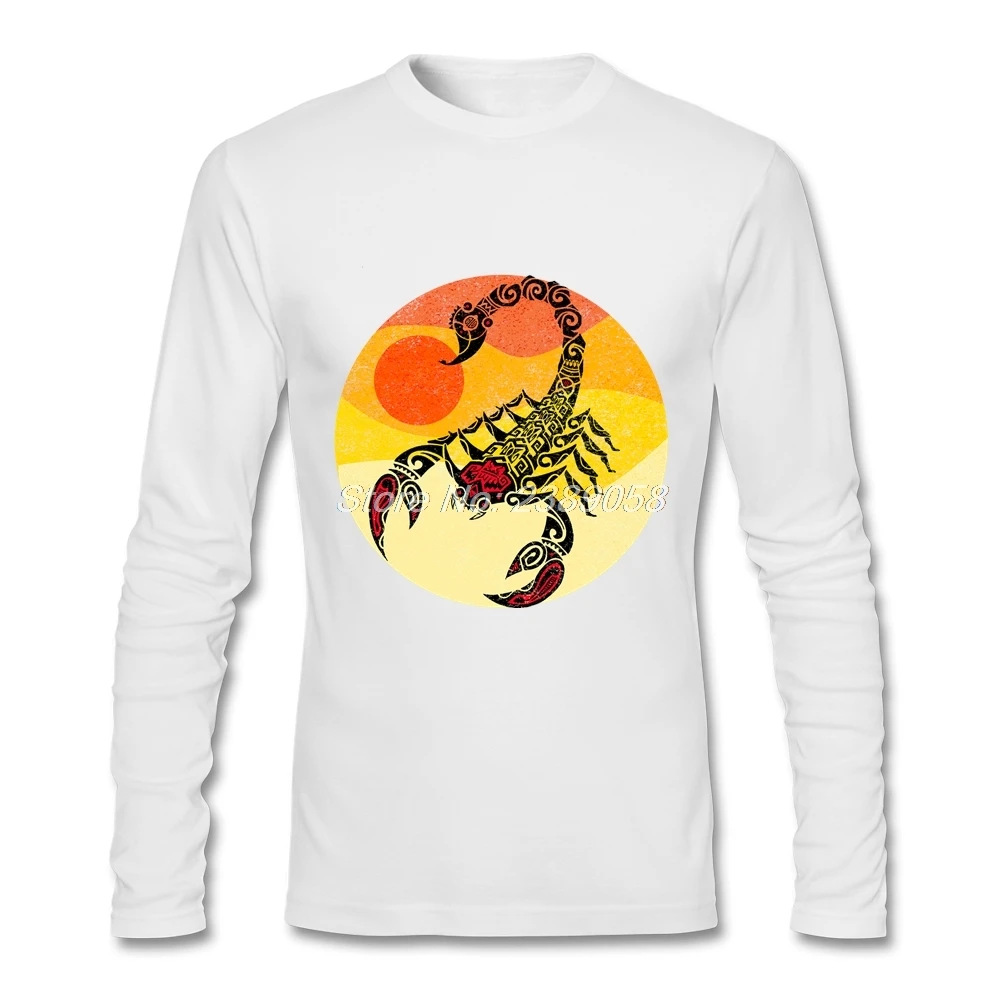 Мужская футболка с длинным рукавом и круглым вырезом Scorpion on Sunset недорогие