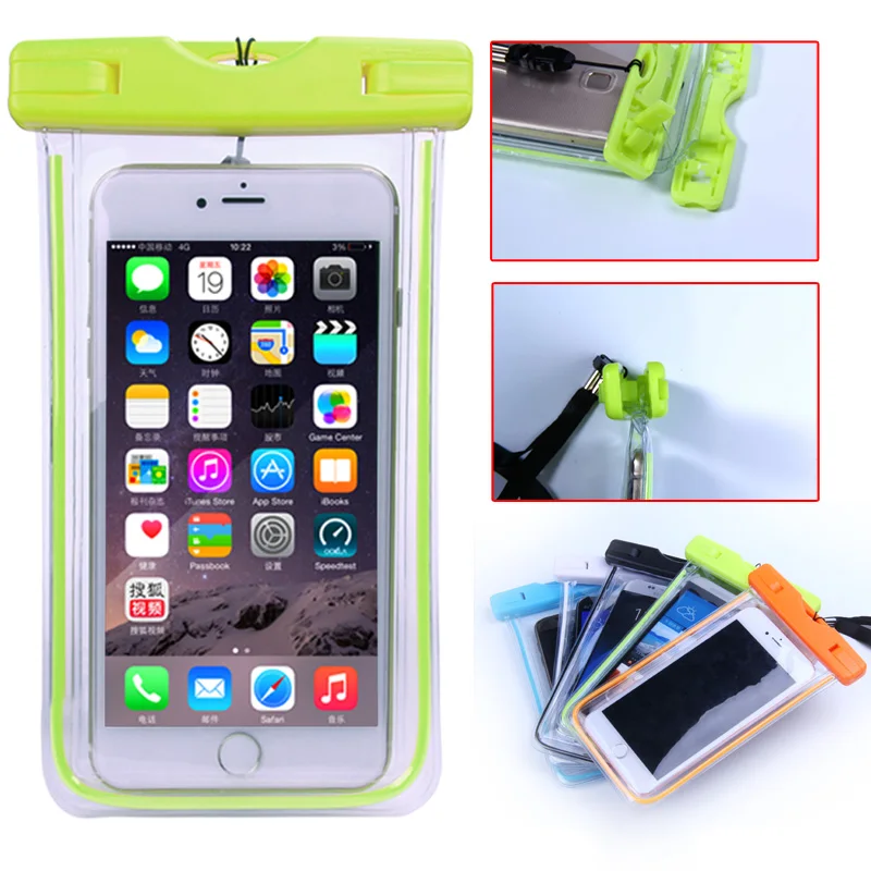 100% герметичны прозрачный Водонепроницаемый люминесцентный мешочек чехол для