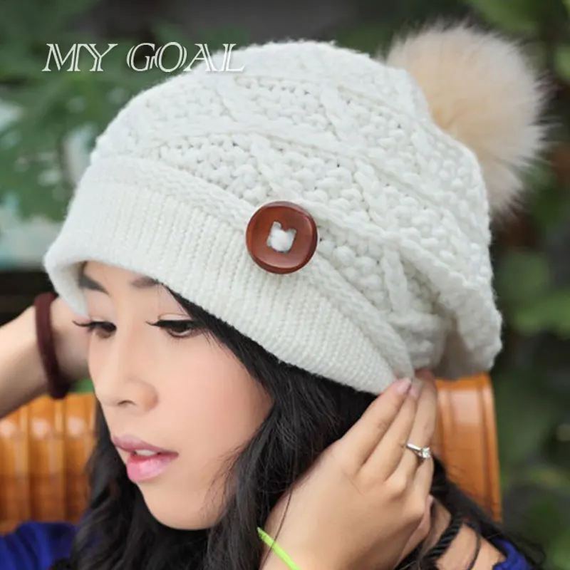 Зима Осень Женская Мода Шерсти Трикотажные Шапочки Caps Beanie Шляпы Для Женщин Новая