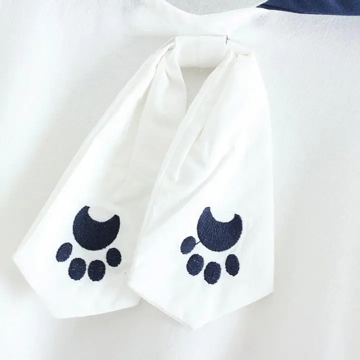 Женское платье с длинным рукавом Adomoe хлопковое морячьими воротниками и