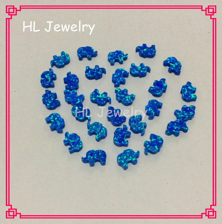 

30PCS/Lot OP05 Pacific Blue Opal Elephant 8*11mm Synthetic Opal jewelry