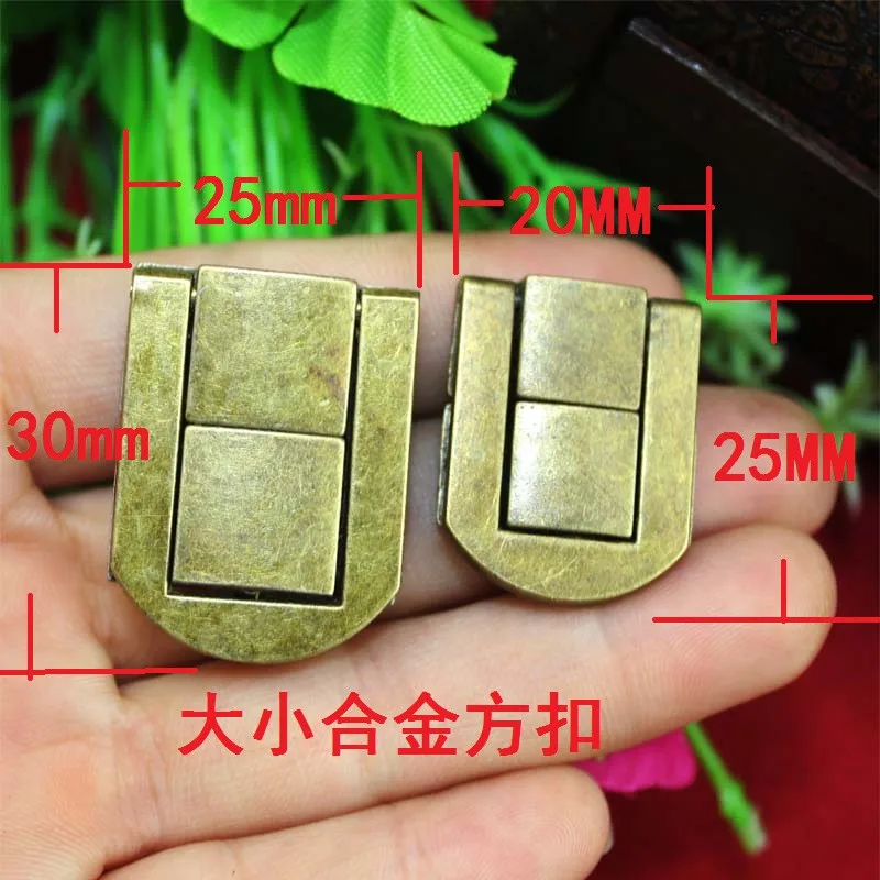 

10Pcs 25*30MM ZInc Alloy buckle hasp hasp wooden wine box with lock Buckle Antique Padlock Hardware