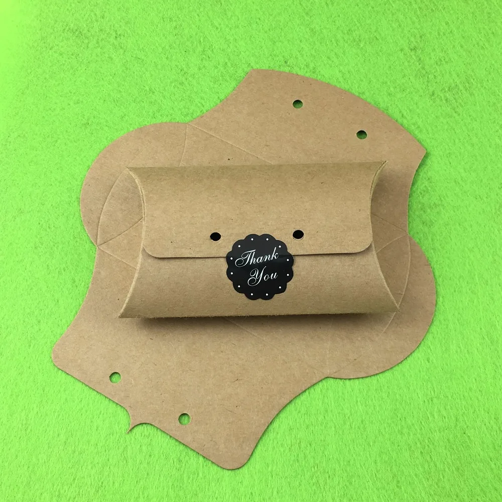 Коробка-подушка из крафт-бумаги 100 шт./лот 12,5*8*2,5 см с бесплатными струнами пустые коробки для дисплея коробка для переноски с индивидуальным... от AliExpress RU&CIS NEW