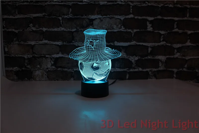 Бесплатная доставка футбольный сувенир 3D светодиодный ночник для спальни с