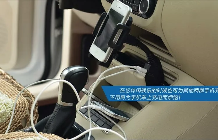 Универсальный двойной USB 2 Порты и разъёмы автомобиля Зарядное устройство Держатель для Huawei P8 Lite P9 P10 плюс 360 вращающихся сотовый телефон крепление стенд
