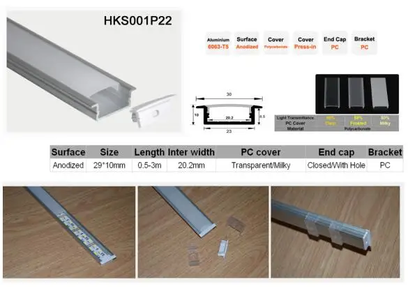 6 шт. 0 5 м встраиваемый алюминиевый светодиодный канал осветительный профиль для