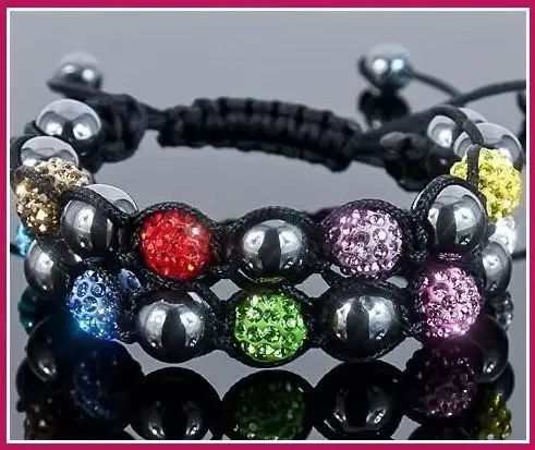 Для женщин Для мужчин камень++ Gift.10mm дискотечный шар KOEV белый браслет с кристаллом ручной работы украшения для Для женщин Для мужчин. Шамбала