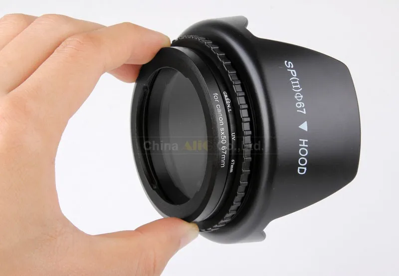 4в1 аксессуары адаптер объектива камеры для Canon SX520 SX70 SX60 SX50 HS до 67 мм+ крышка объектива+ бленда+ 67 мм УФ-фильтр FA-DC67A