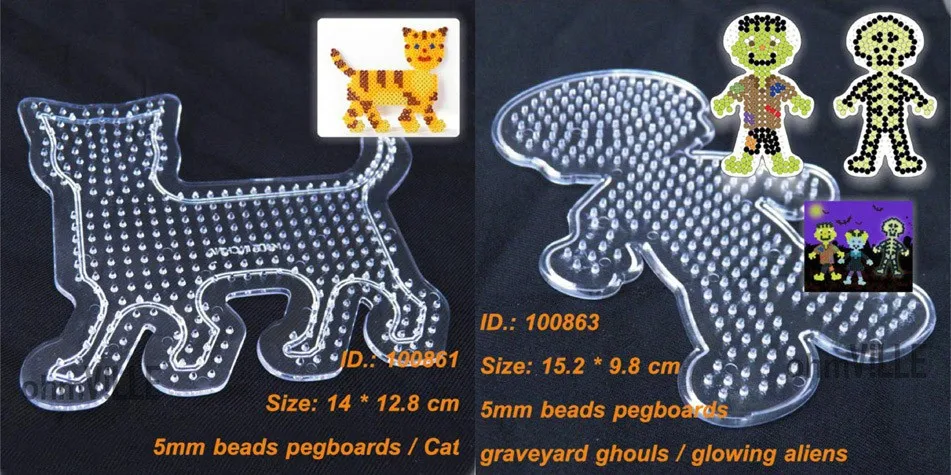 100869 Pegboards для 5 мм Perler Хама бусины плавленые бусины узоры~ большие круглые Peg доска
