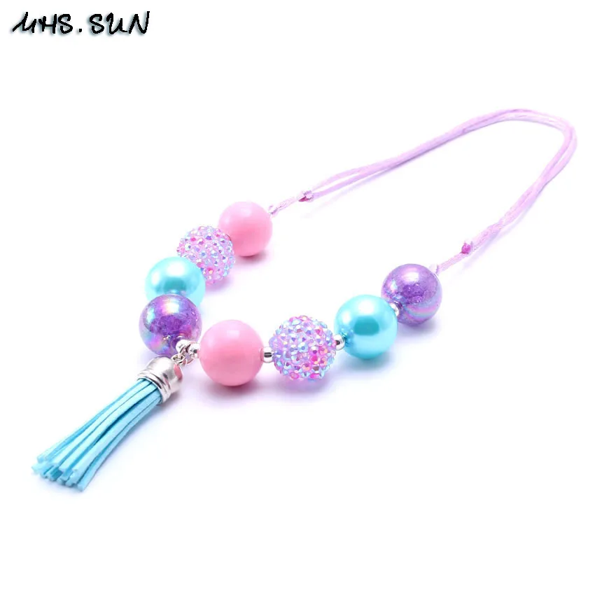 Ожерелье с бусинами MHS.SUN модное ожерелье и синими кисточками для маленьких