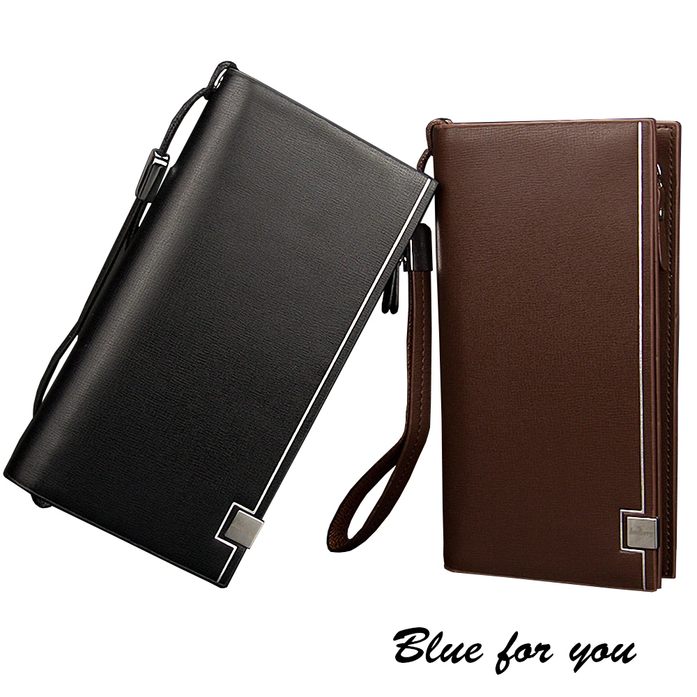 Baellerry деловые мужские кошельки новинка 2016 однотонный Длинный кошелек из